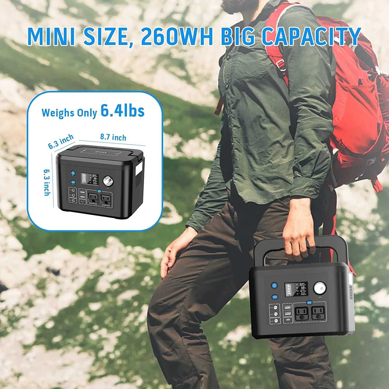 Нова портативна зарядна станція (США) Powkey 350W - 260Wh/70,000mAh