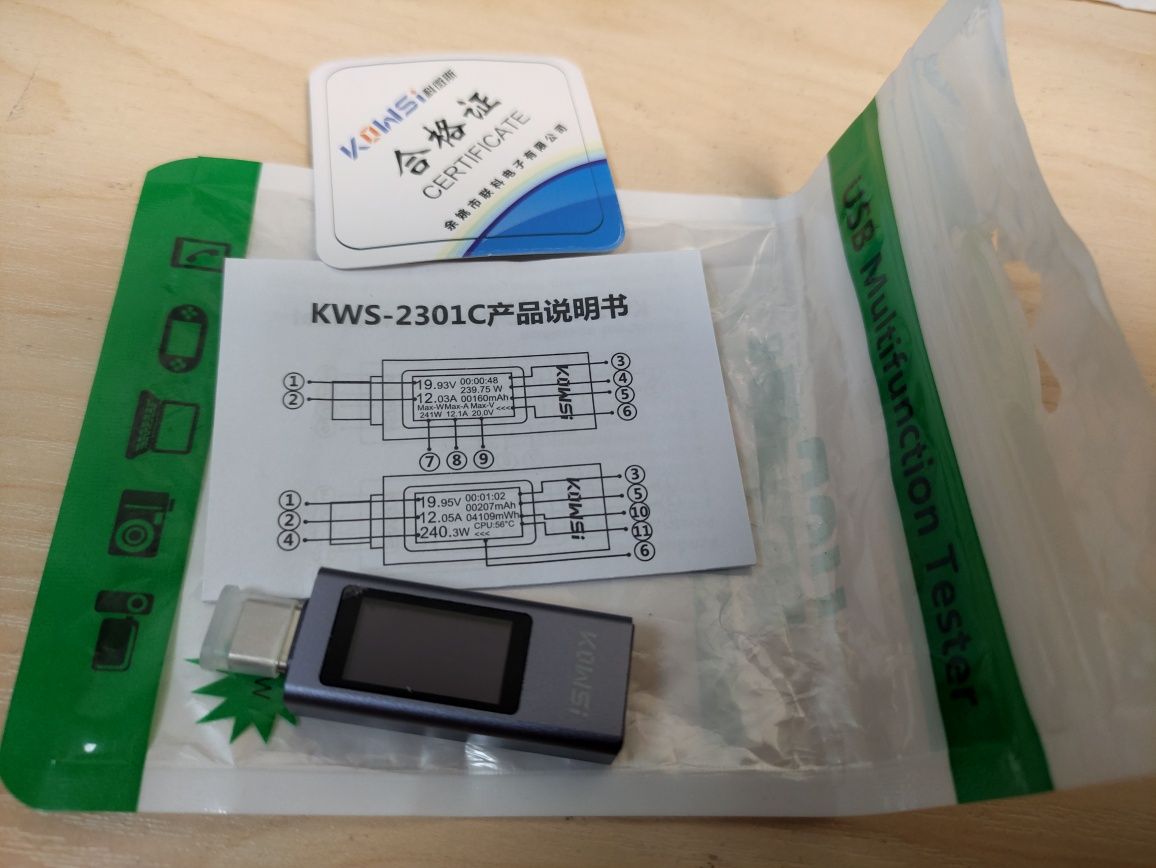 USB тестер KOWSI KWS-2301C Type-C юсб тестер