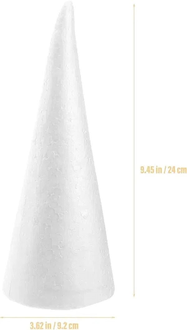 Stożki styropianowe 24cm ozdoby świąteczne dekoracje DIY Święta 6szt.