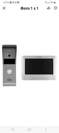 Комплект відеодомофону
Hikvision DS-KIS203 монітор 7
дюймів та викличн
