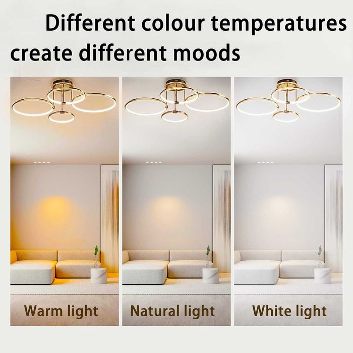 Złota Lampa sufitowa LED EIDEARAY