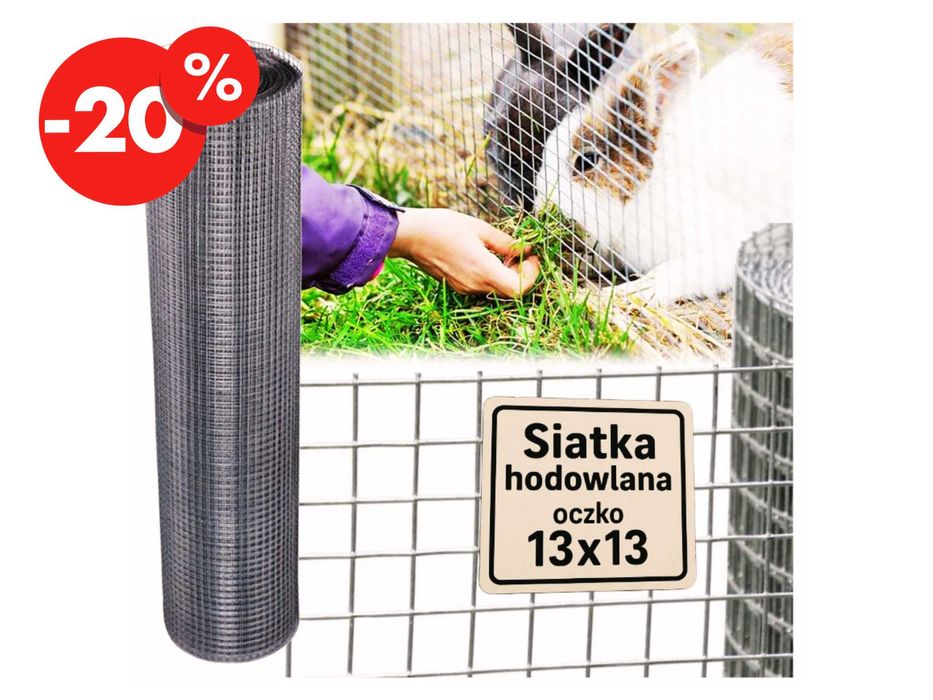 SIATKA ZGRZEWANA Hodowlana Dla Zwierząt Woliera 1x25m Ocynk - OKAZJA