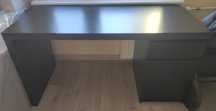 Biurko Ikea Malm czarnobrąz