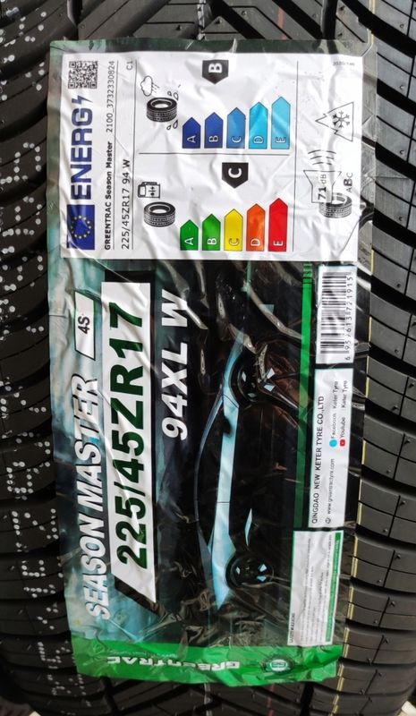 Opony 225/45r17 Greentrac Season Master C/B/71dB 3 lata gwar.