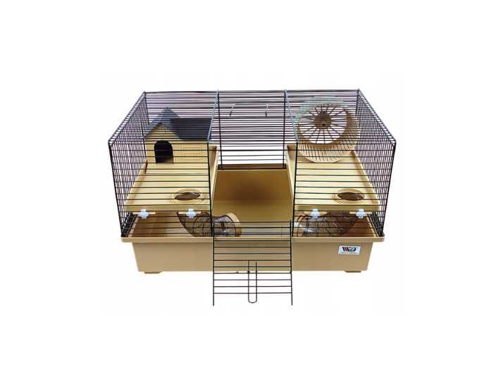 Klatka do chomika z tunelami i kołowrotkiem, zestaw startowy