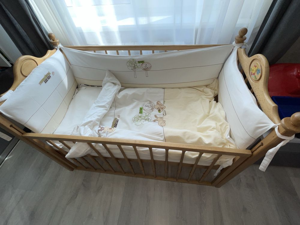 Детская кроватка+матрас veneto+постельное бельё Piccolino