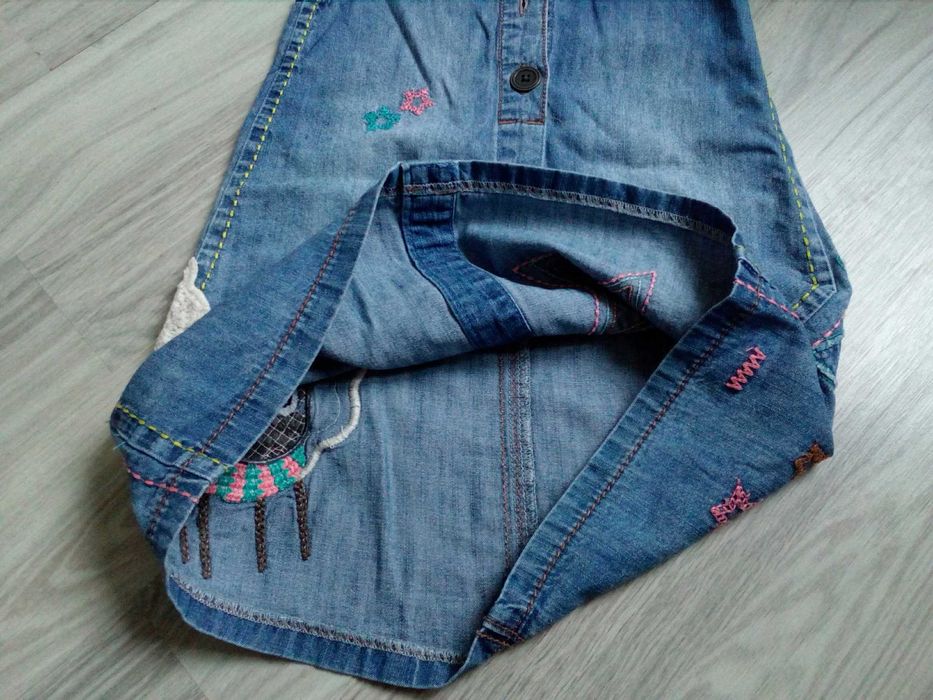 Sukienka jeansowa ze zdobieniami dla dziewczynki 92 cm