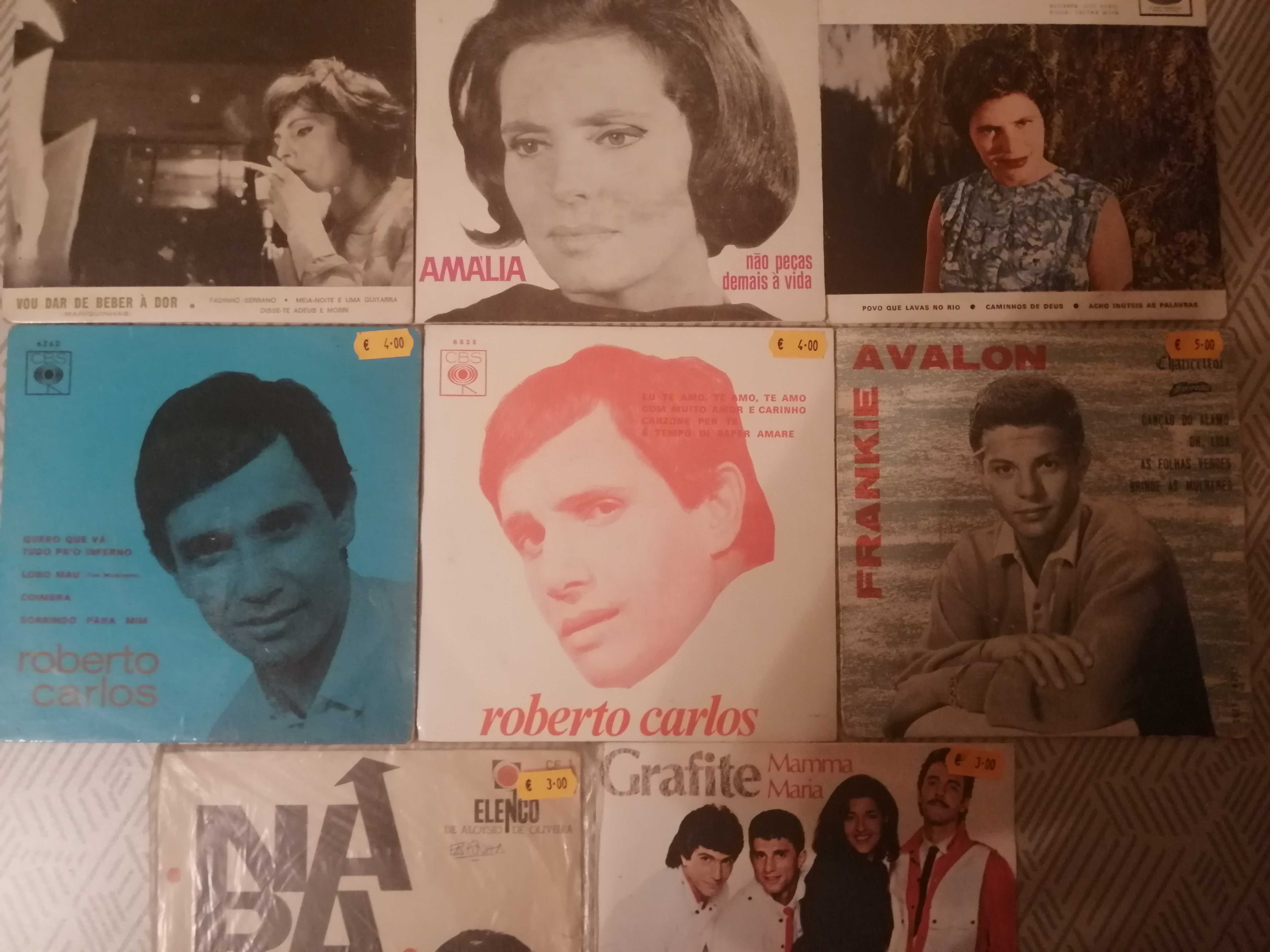 Discos Vinil Maxi Amália, Roberto Carlos e Outros.