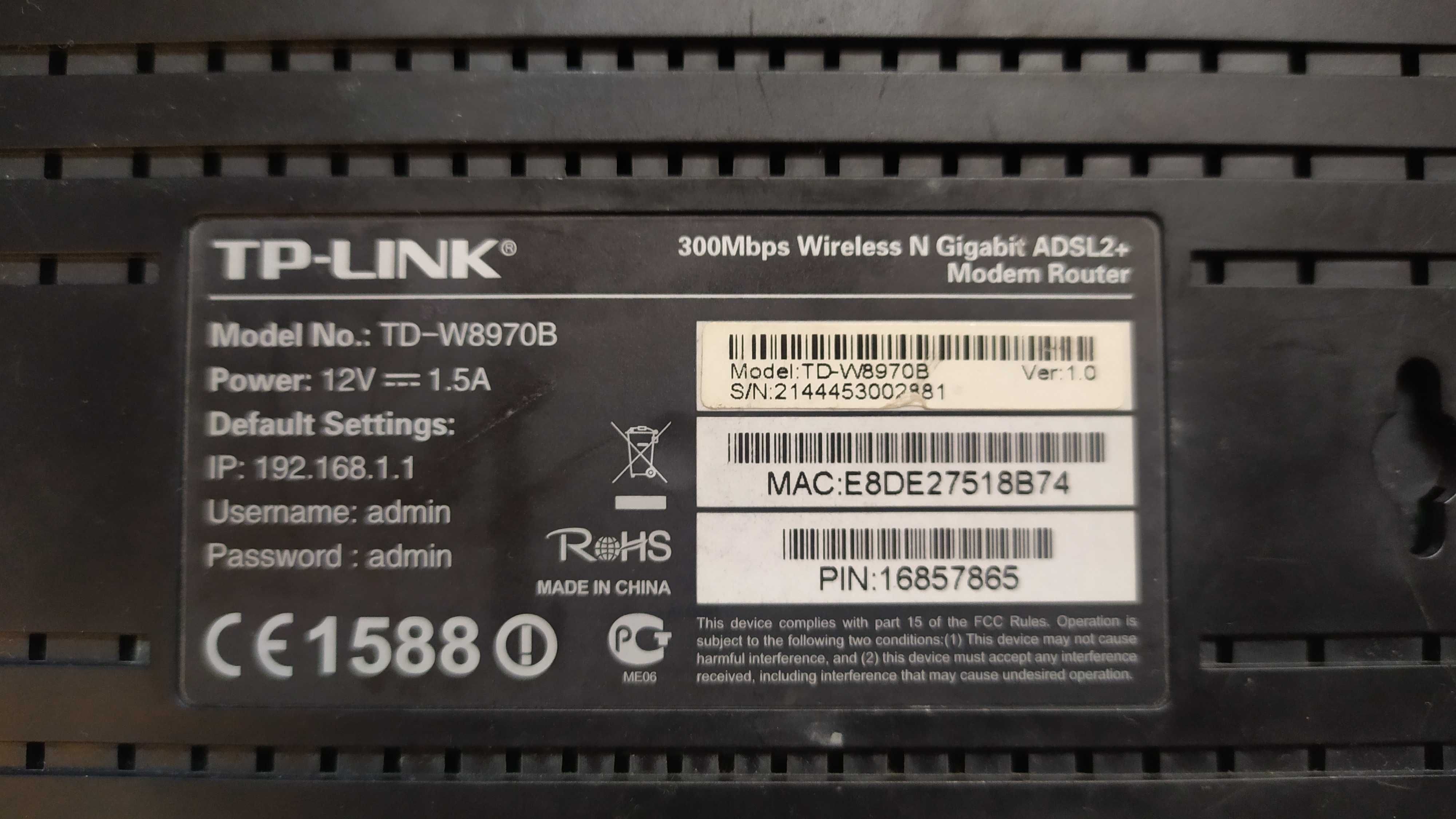 TP-Link router TD-W8970B V1