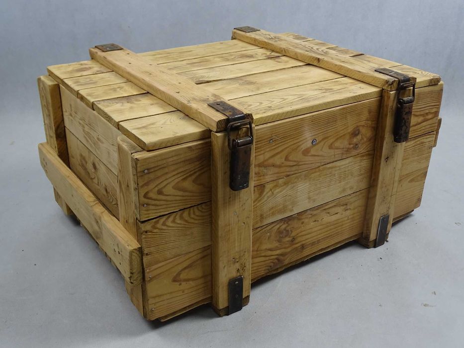 Skrzynia wojskowa drewniana, kufer, 76x62x42 LOFT-Style