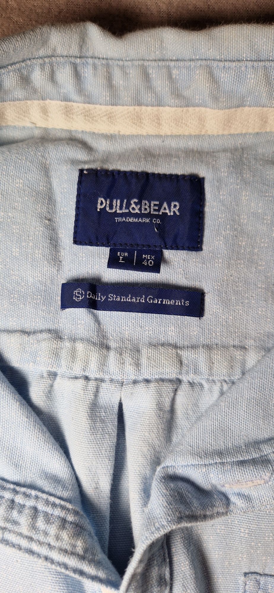 Koszula męska r.L pull&bear elegancka błękitna z kołnierzykiem