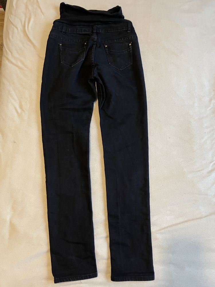 Spodnie ciążowe jeansy klasyczne czarne 36