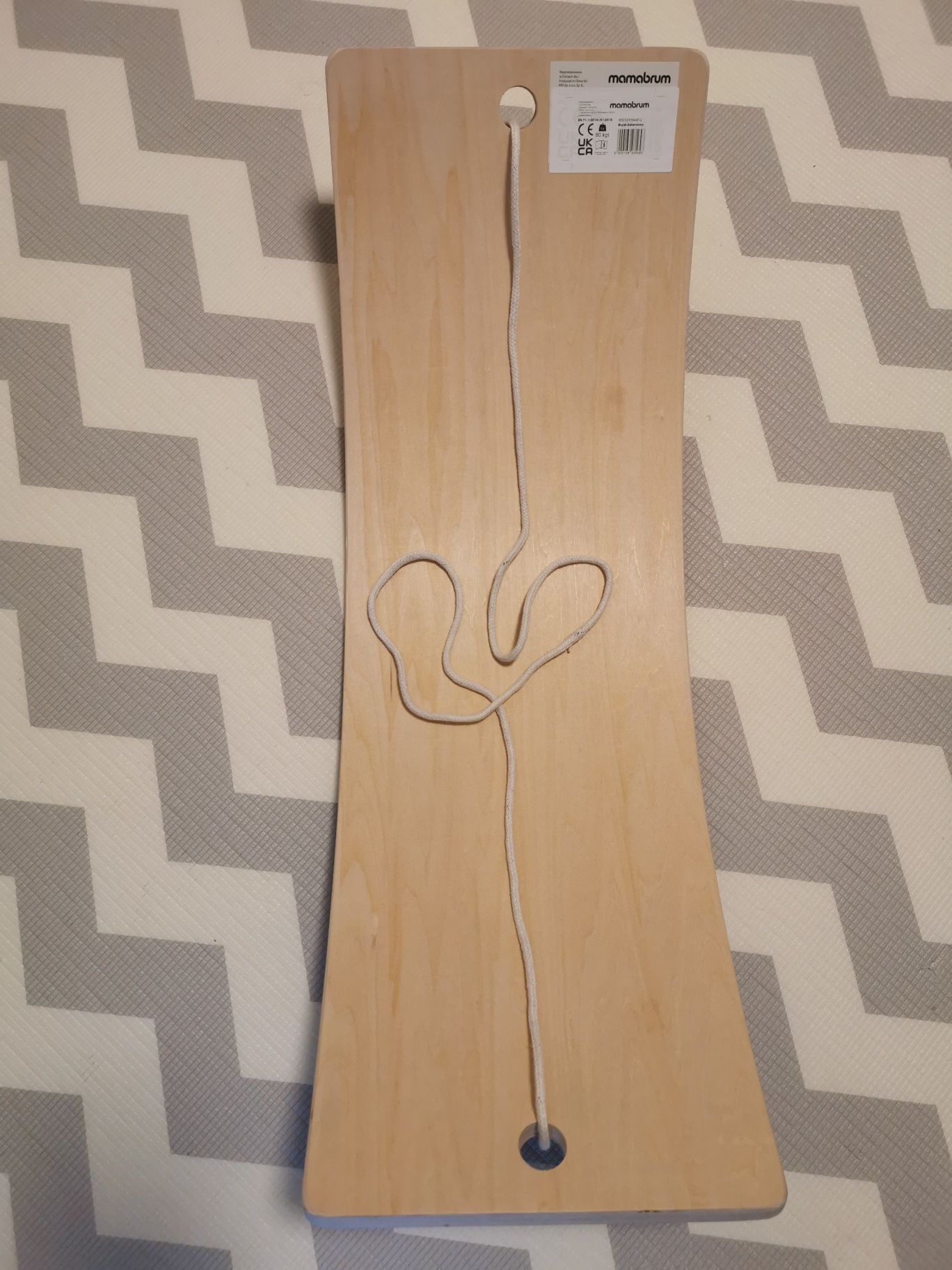 Drewniana deska balansujaca ze sznurem bujak balansowy mamabrum