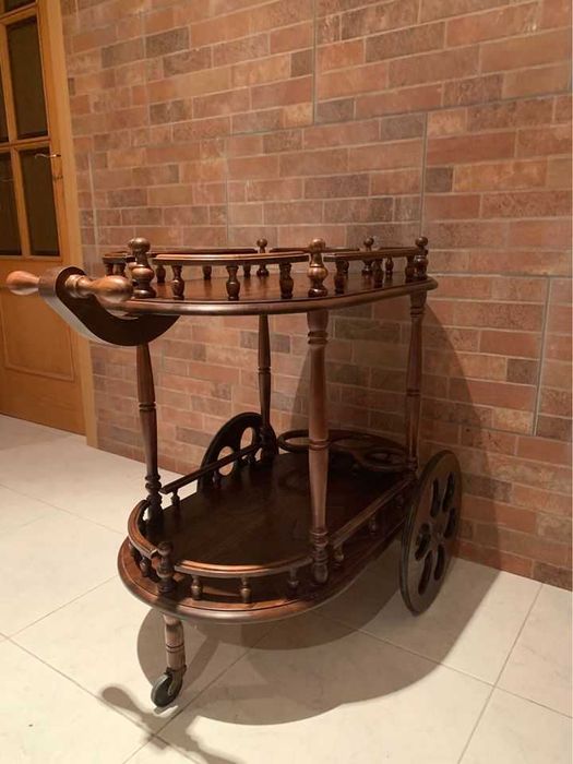 Carrinho de Bebidas Bar Vintage Madeira