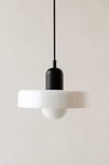 Lampa wisząca czarno-biała retro - salon, kuchnia, jadalnia