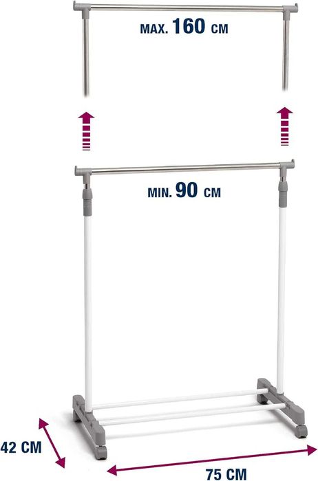 Вішалка для одягу стійка для одягу Domopak з коліщатами