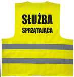 kamizelka odblaskowa, kamizelka z nadrukiem, służba sprzątająca