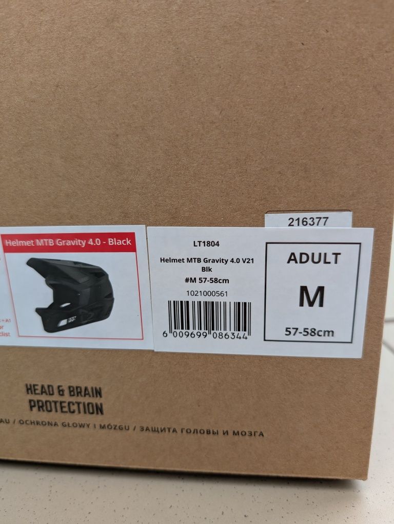 Kask LEATT MTB Gravity 4.0 rozmiar M 57-58cm Czarny Enduro