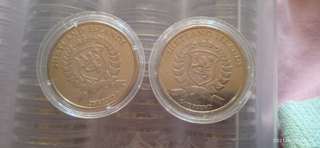 Продам монеты Shetland islands one pound