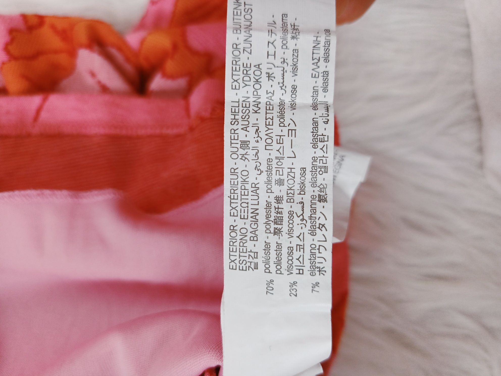 Crop top, Zara, M/38, różowy, kwiaty, długi rękaw