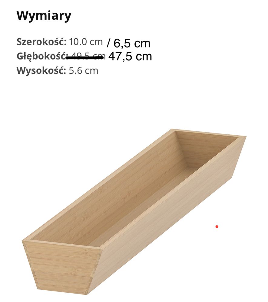 Wkład do szuflad Ikea Uppdatera przerobiony pod Blum organizer 2 szt.