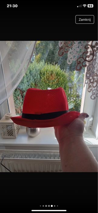 Kapelusz unisex czerwony