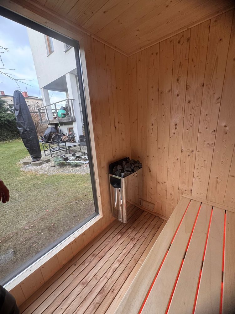 Sauna ogrodowa zewnetrzna Modrzew Huum Harvia