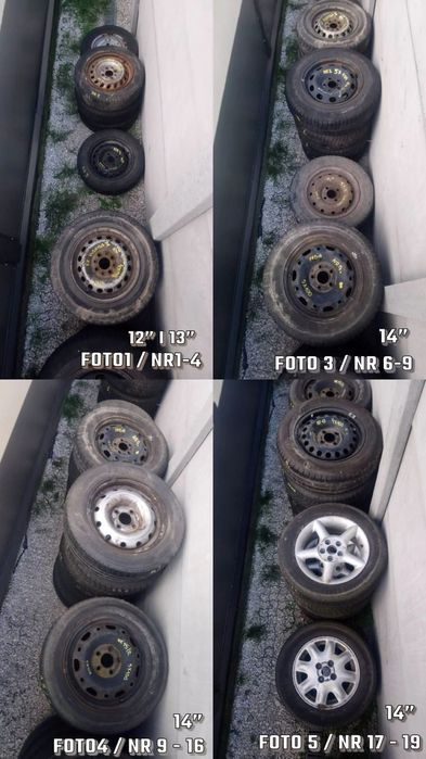 12 13 14 CALI  KOŁO / FELGA / OPONA RÓŻNE MARKI STALOWE / ALUMINIOWE / ZIMOWE / LETNIE / WIELOSEZONOWE