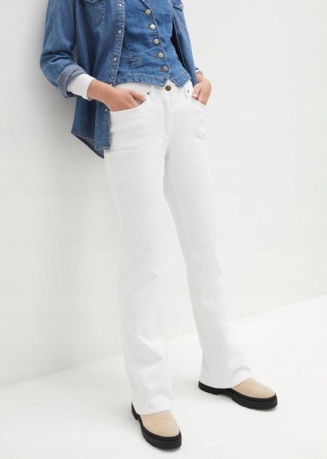 B.P.C spodnie białe bootcut r.54