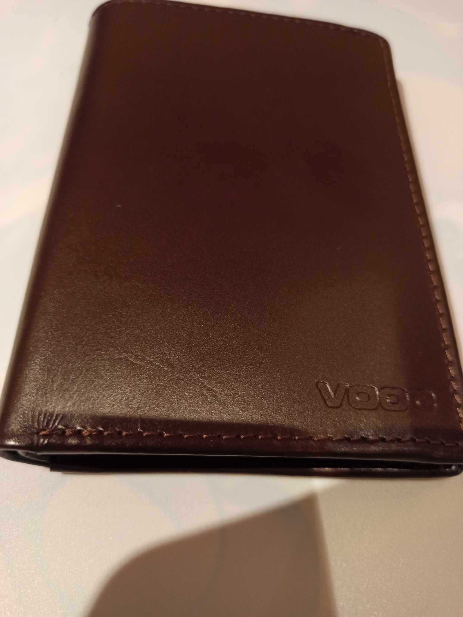 Biznesowy skórzany portfel męski brązowy - Vooc PPM5