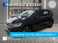 Volkswagen Touran -32 660zł! Highline 1.5 TSI 150KM DSG-7 R-Line, LED, elektryczna klapa