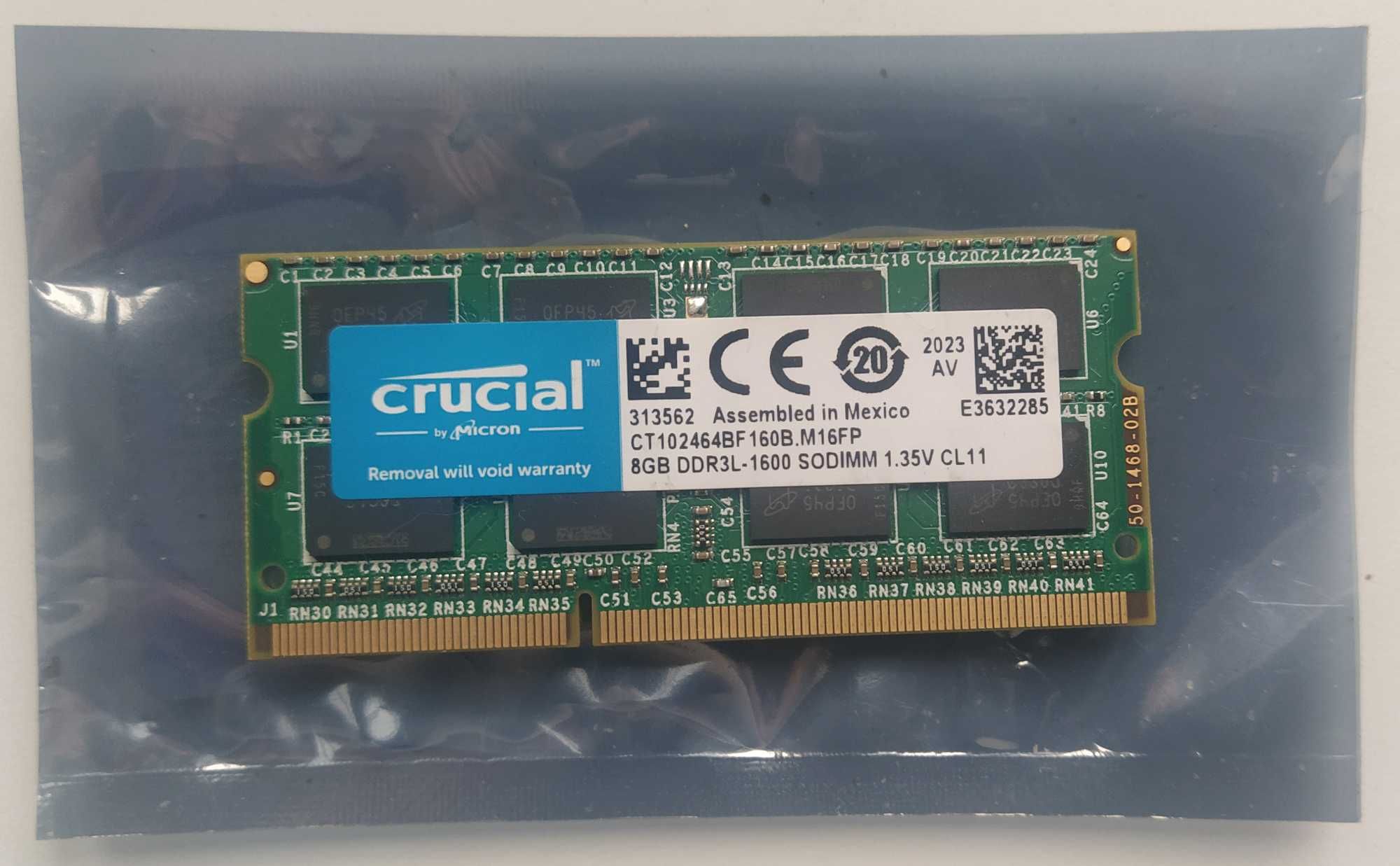 Модуль памяти 8GB SODIMM DDR3L CT102464BF160B.M16FP 1.35V