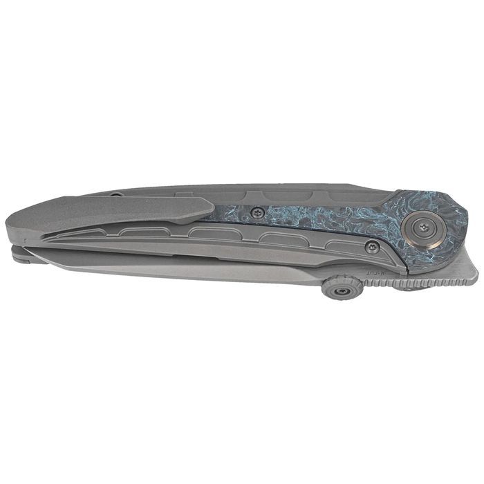 Nóż składany Bestech Prydwen Dark Grey Titanium/Blue Marbled Carbon