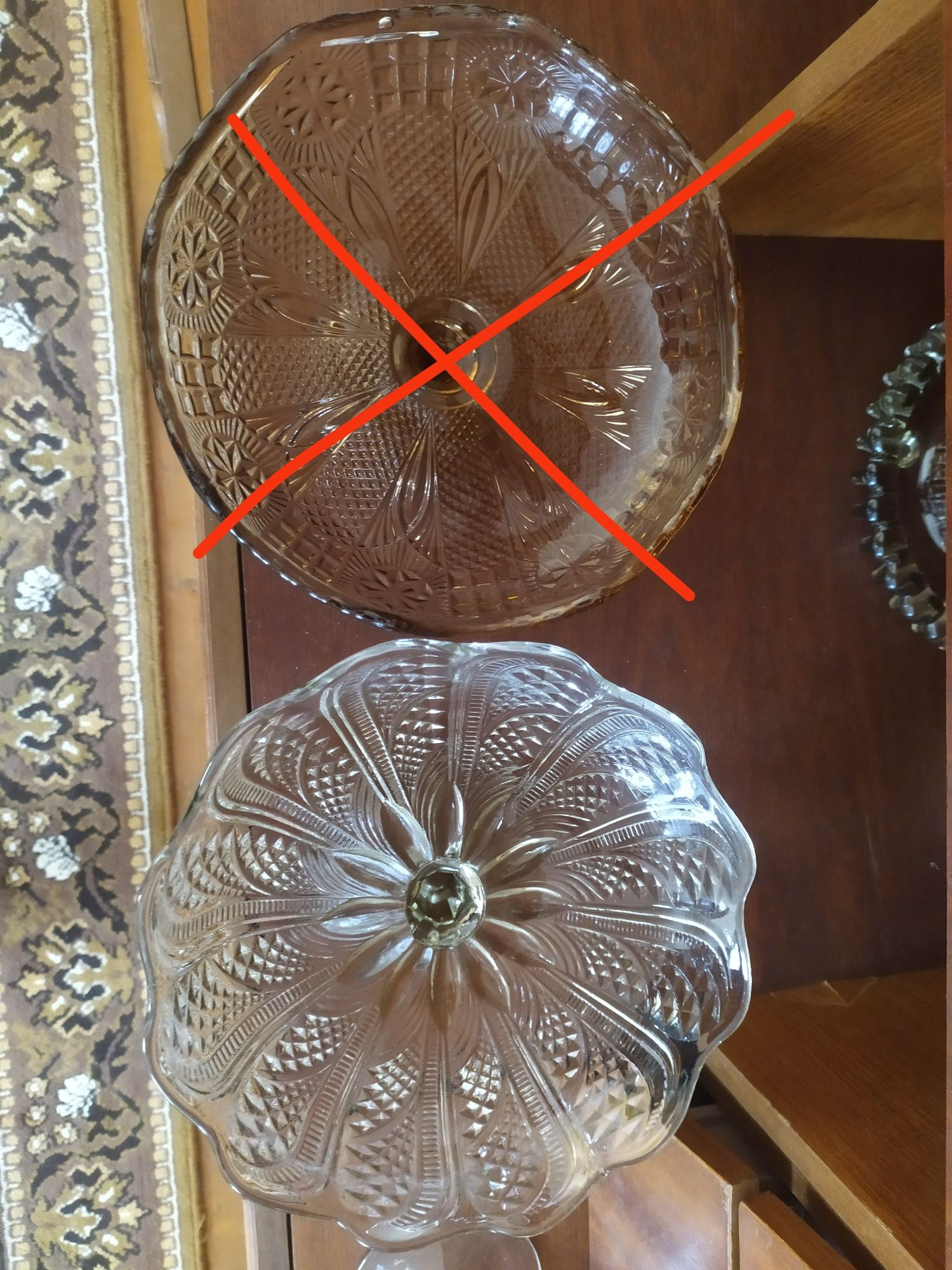 Ваза скляна, фруктовниця, цукерниця вінтажна