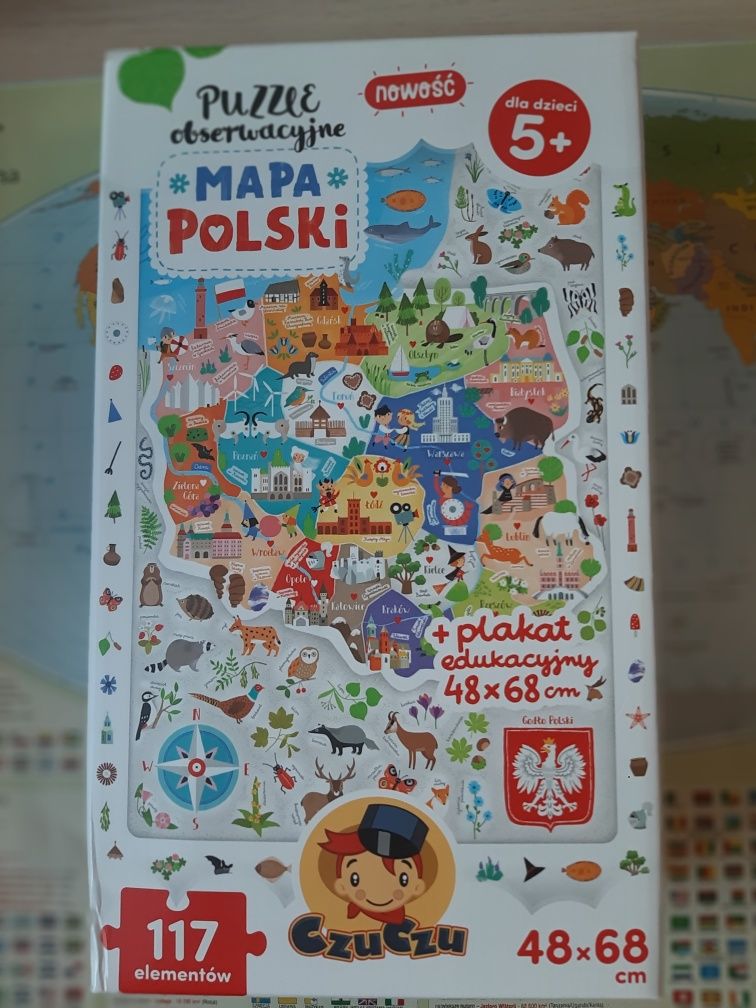 Puzle Czu Czu Mapa Polski 117 elementów  j. Nowe