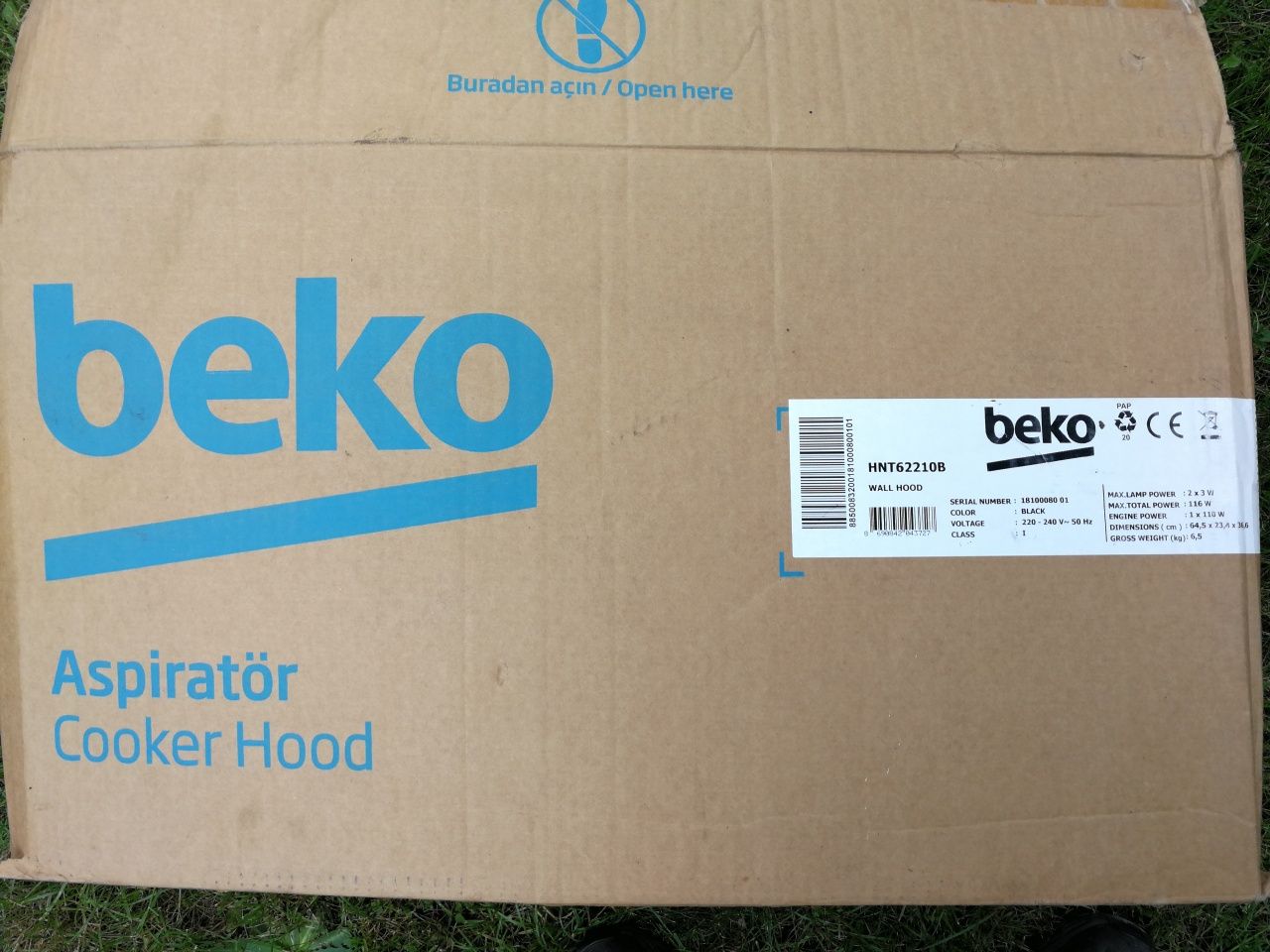 Pochłaniacz - wyciąg kominowy - okap szufladowy BEKO