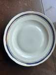 Talerz patera porcelana kobalt niebieski złocony Ćmielów Poland 33 cm