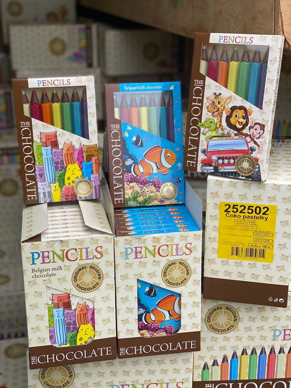 Шоколадні олівчики олівці з молочного шоколаду