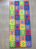 Mata puzzle piankowe duże litery i cyfry (pełny alfabet 36 elementów)