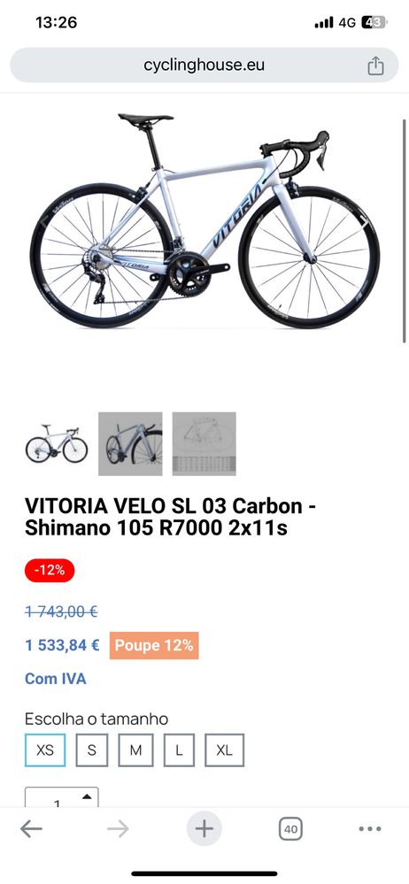 Bicicleta Vitoria em otimas condições