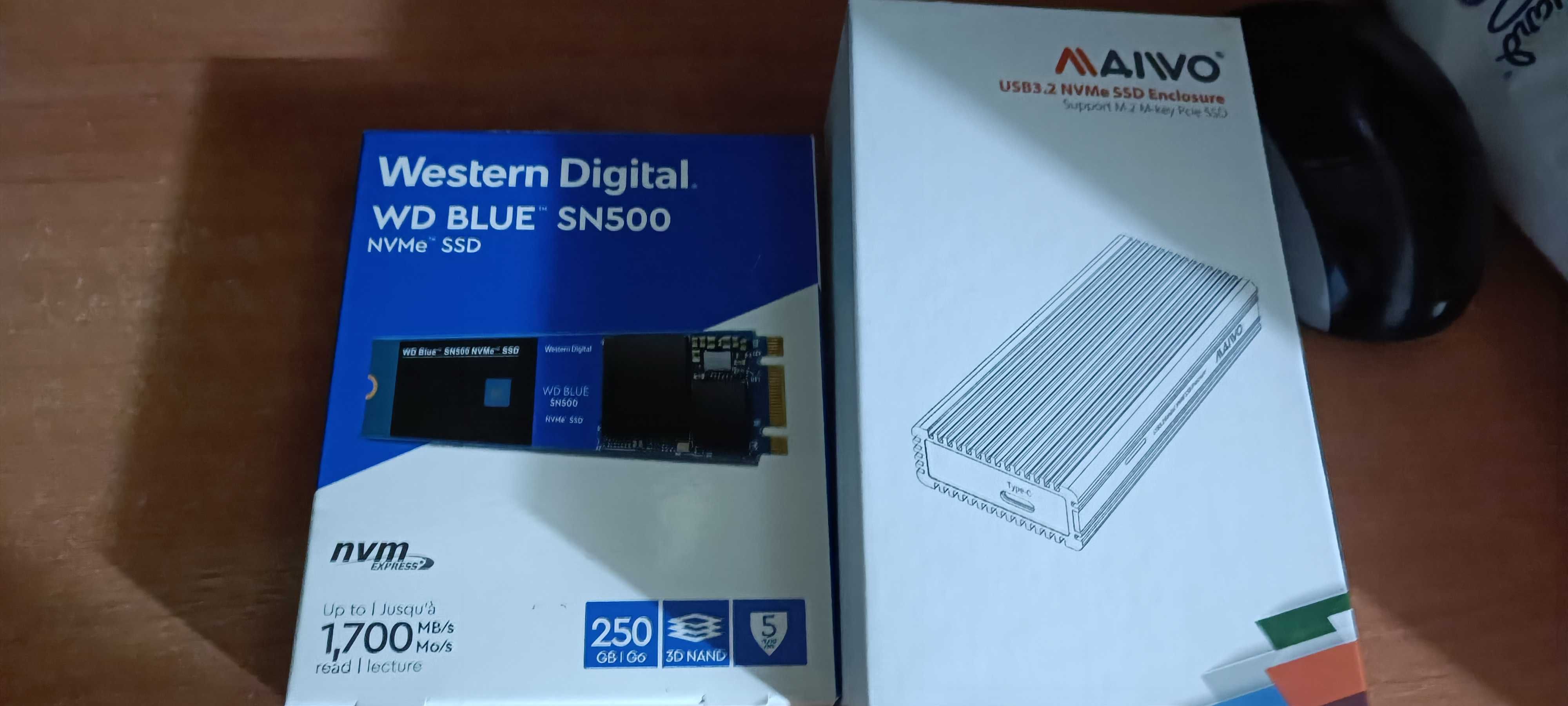 NVMe SSD 250GB mais Caixa