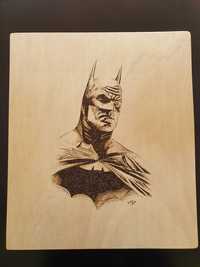 Quadro pirografia Batman