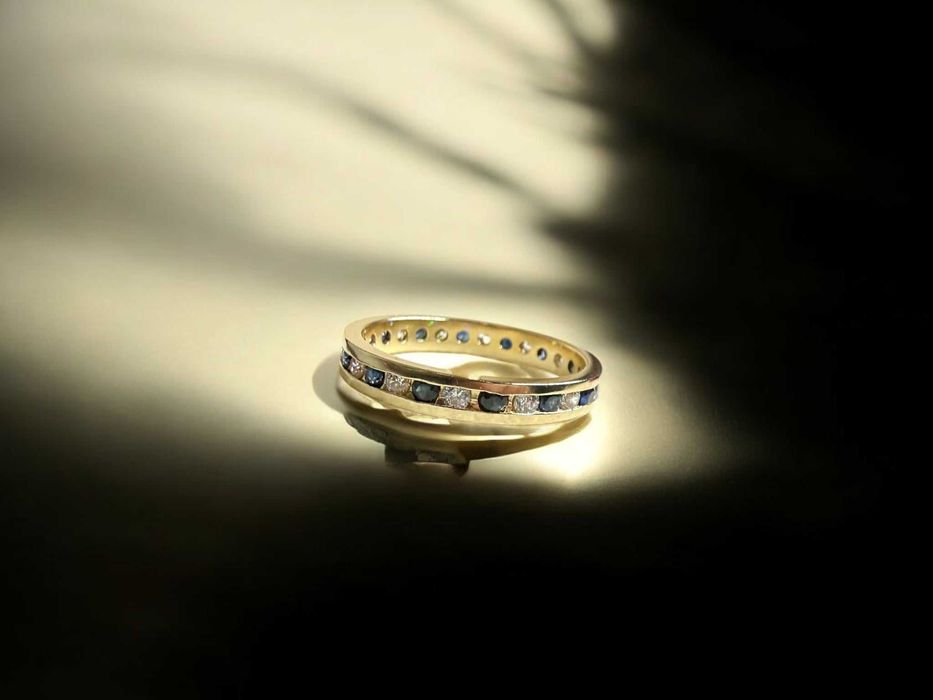 Złoty pierścionek z cyrkoniami – 585, 2.57 g, rozmiar 14