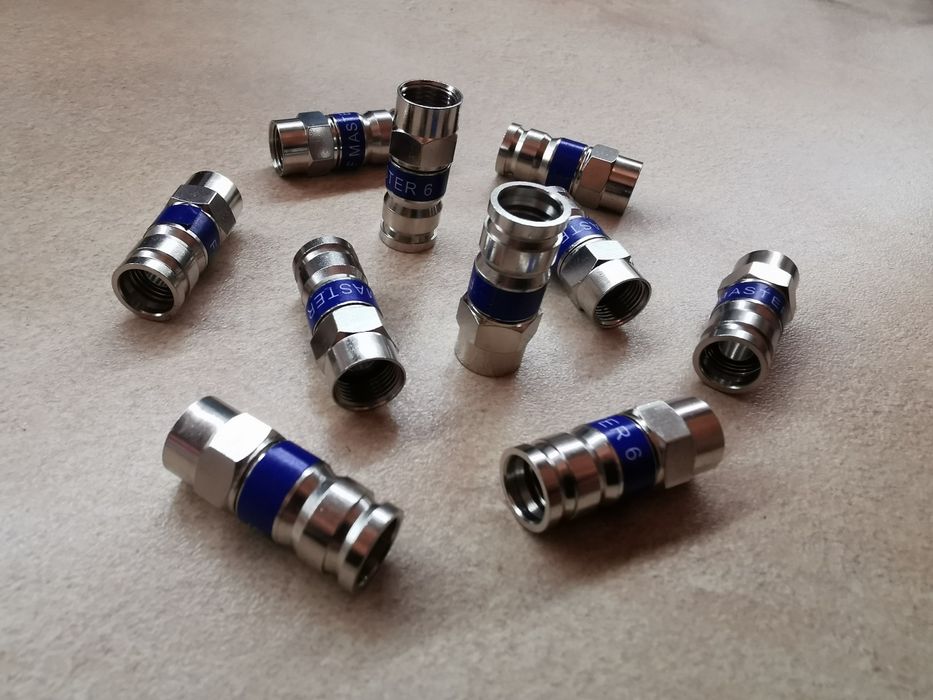 Złącze F kompresowane RG6, kabel koncentryczny