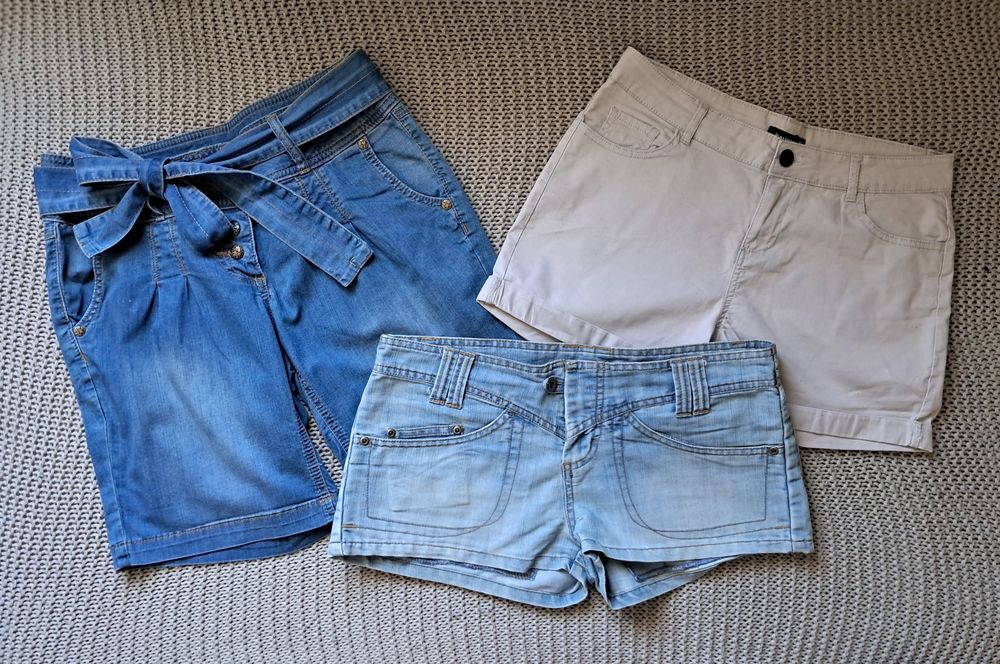 Trzy pary szortów - r 36 (Rainbow, Orsay, Inextenso) szorty, krótkie s