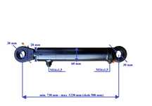 Siłownik hydrauliczny dwustronnego działania wysuw 500 mm