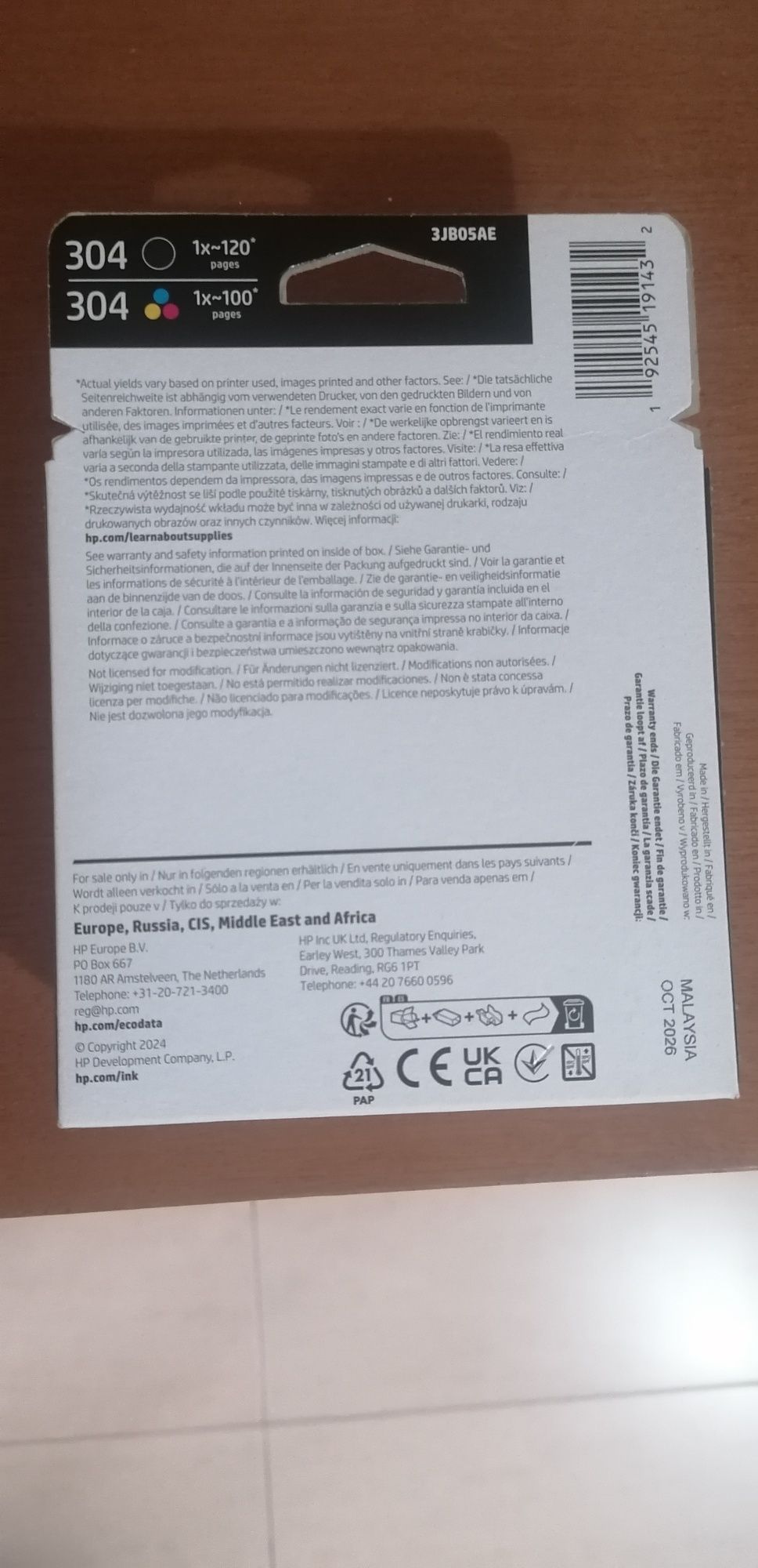 Pack de tinteiros originais HP 304