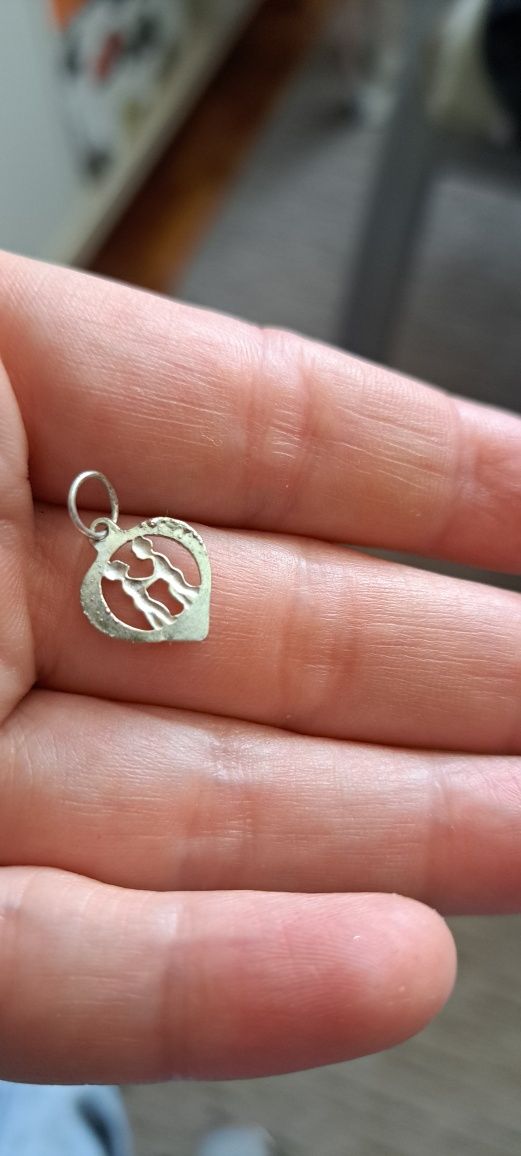 Srebrna zawieszka znak zodiaku bliźnięta