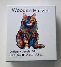 Puzzle drewniane kot