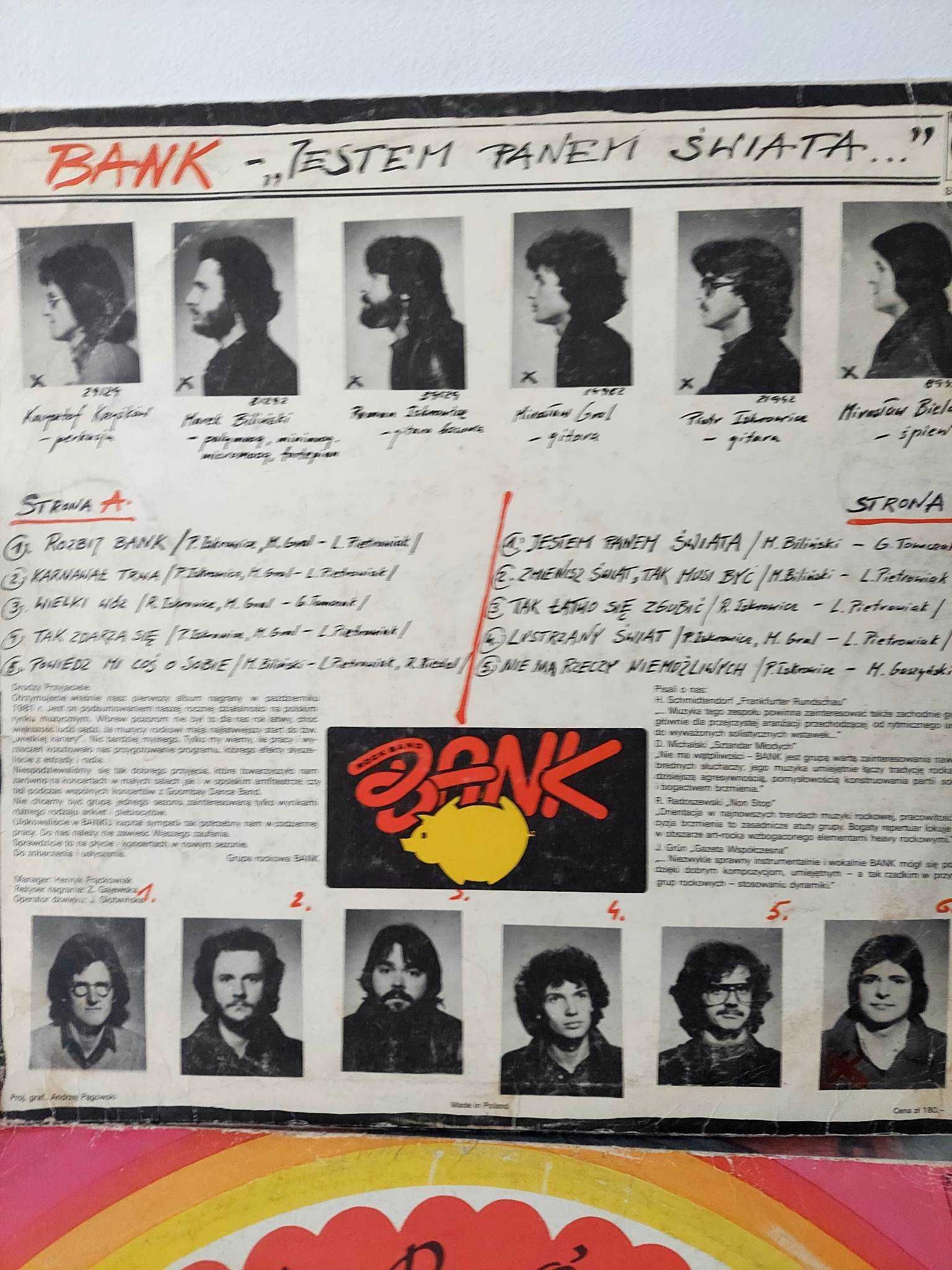 Mocny rock- 1 Album z 1981r rockowej Grupy  BANK  "Jestem Panem Świata